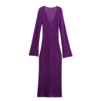 Robe fendue ajourée style européen et américain pour femmes