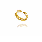 Bijoux en or 24 carats, bagues ouvertes à chaîne torsadée classique pour femmes, anneau de couple torsadé géométrique en zircon, bijoux