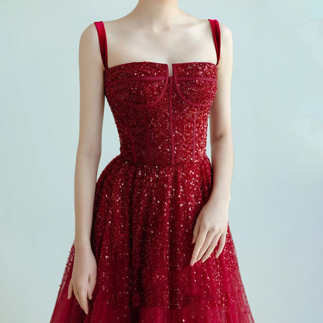 Nouvelle Robe de Fiançailles Princesse Haut de Gamme à Paillettes pour Femmes Hover Image