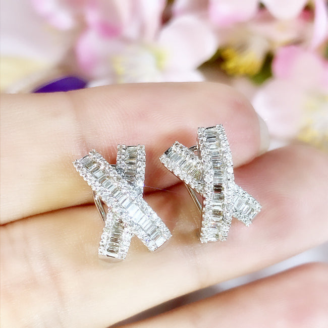 Crystal Zircon Earrings Ear Jewelry Women Hover Image