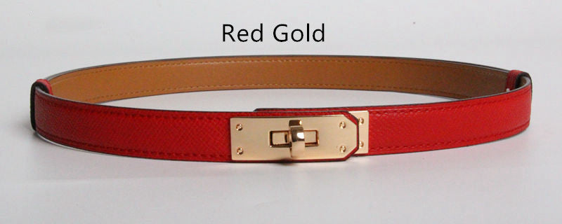Ceintures en Cuir Véritable de Haute Qualité pour Femmes, Largeur 1.8cm, Doré