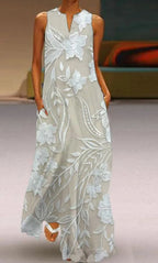 Robe longue femme imprimé peint mode