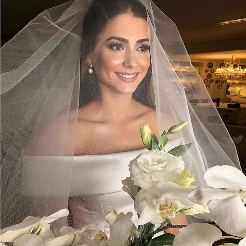 Robe de mariée pour femme, coupe droite, décolleté bateau