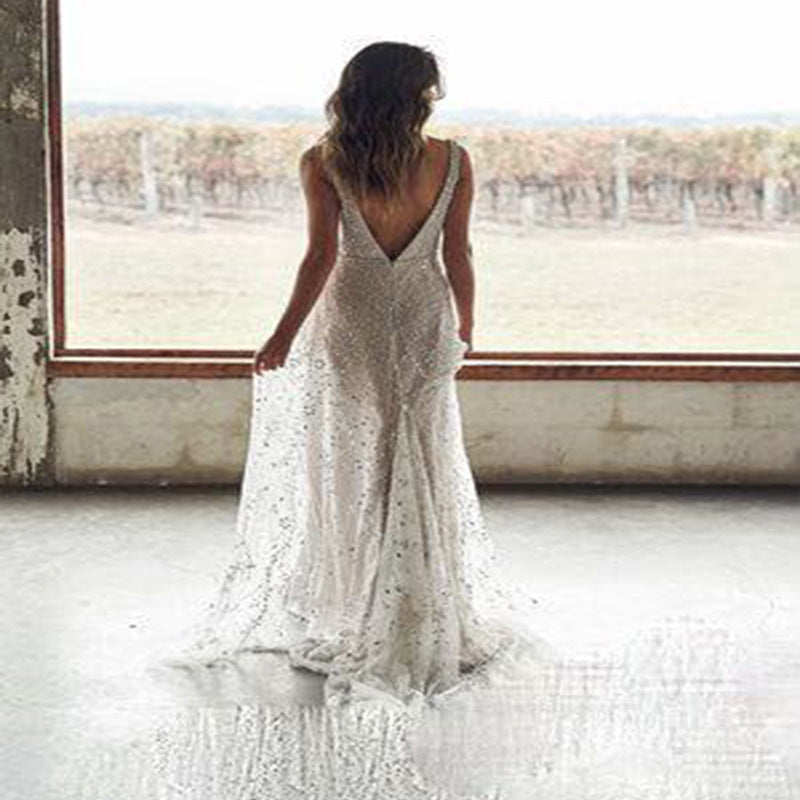 Robe Débardeur Décolleté en V Bronze