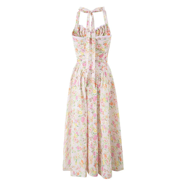 Robe licou fleurie tendance pour femme Main Image