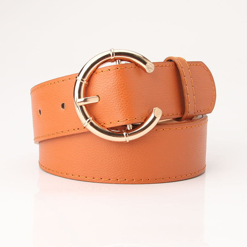 Ceinture pour femmes, boucle ardillon en alliage, boucle en forme de C