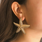 Bijoux Simples Cloutés Style Shanghai Boucles d'oreilles Exagérées pour Femmes