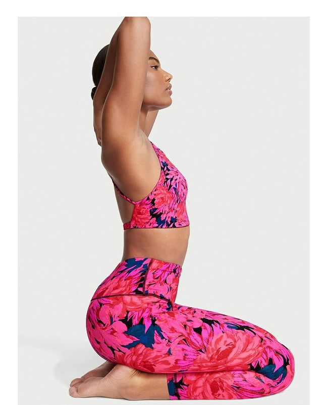 Ensemble de yoga imprimé coloré pour femme avec débardeur et coussinet de poitrine Main Image