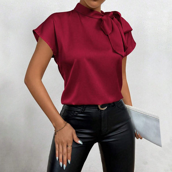 Chemise satinée populaire européenne et américaine pour femme