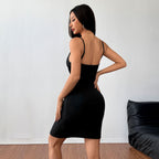 Robe Bretelles Coupe Ajustée Amincissante Jupe Hanche