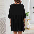 Robe de vacances ample à col en V pour femme