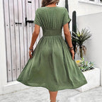 Robe tunique décontractée unie pour femme