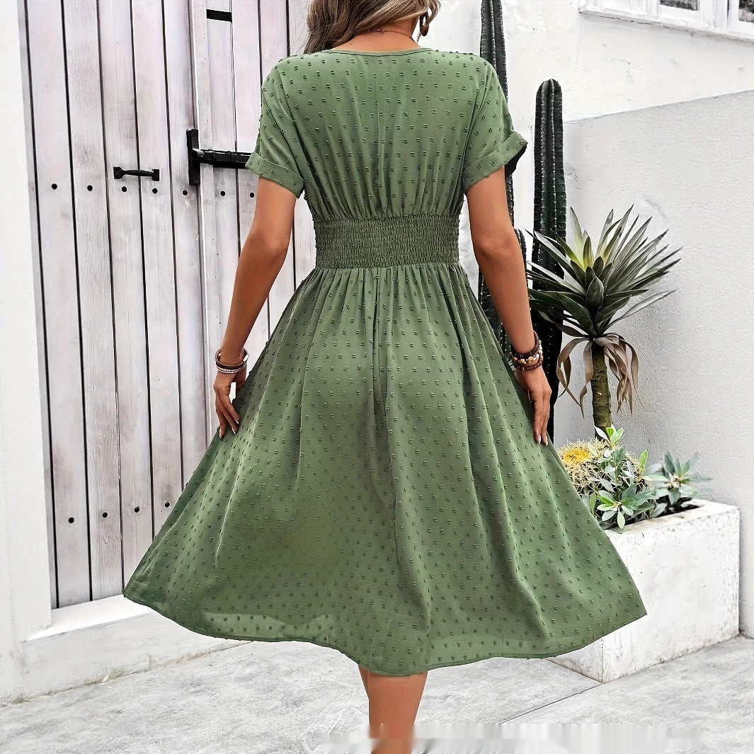 Robe tunique décontractée unie pour femme