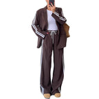 Womens Two-piece Suit Long-sleeve Jacket And Trousers Set