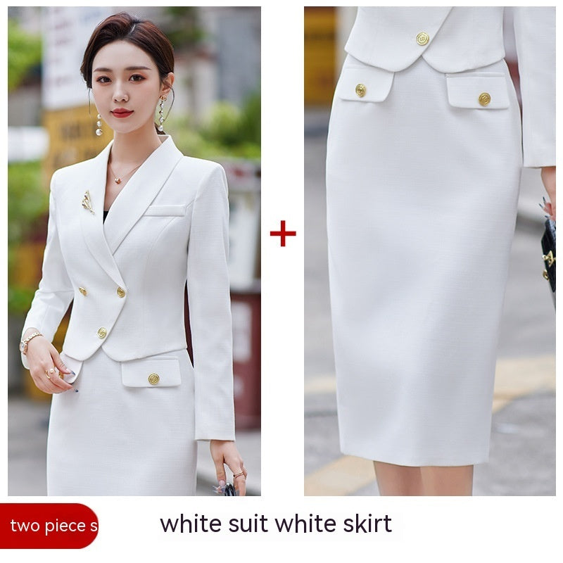 Nouveau blazer blanc formel décontracté pour femme