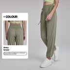 Pantalon fuselé droit taille haute ample pour femme