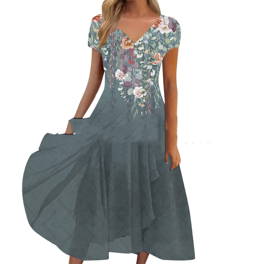 Robe en mousseline florale patchwork pour femme