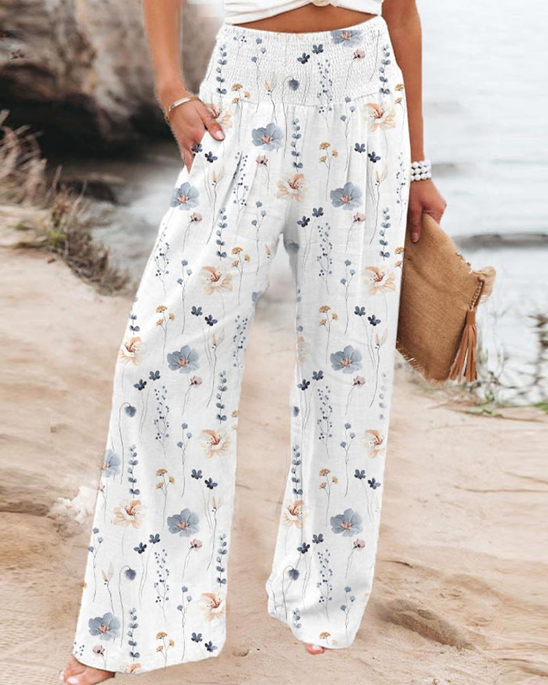 Pantalon ample décontracté large femme printemps et été