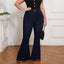 Jeans évasé taille haute grande taille femme à coupe ajustée Sret