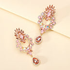 Boucles d'oreilles pendantes de luxe en strass larmées, grandes boucles d'oreilles élégantes tendance, bijoux de déclaration pour femmes, accessoires de fête, de bal et de mariage.