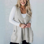Gilet décontracté en tricot ample pour femme