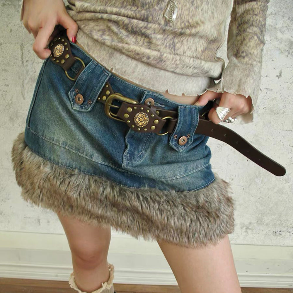 Ceintures vintage pour hommes et femmes avec jolie boucle métallique rivetée Accessoires de mode punk hip-hop