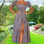 Robe à fines bretelles fleurie moulante pour femme