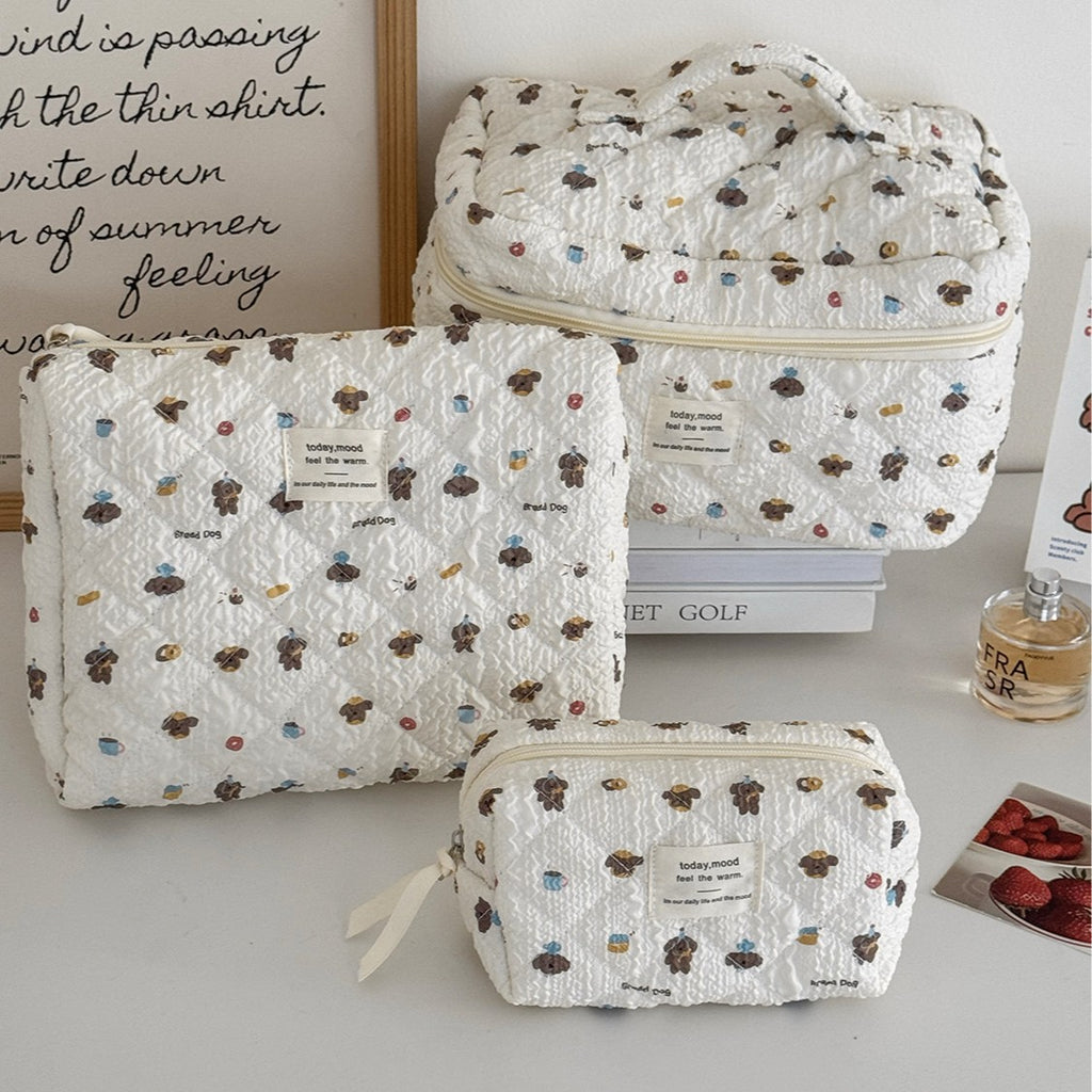 Trousse de maquillage grande capacité à nœud papillon