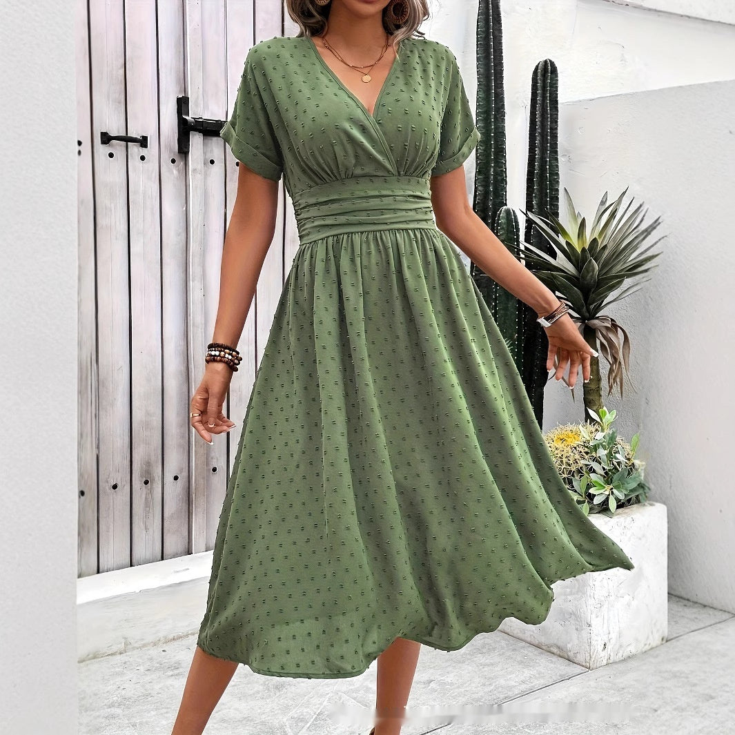 Robe tunique décontractée unie pour femme