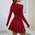 Robe rouge simple et épurée, style européen et américain