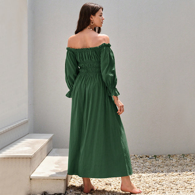 Robe de soirée rétro pour femmes, épaules dénudées Main Image