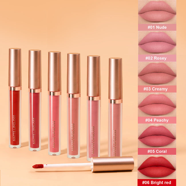 Maquillage Rouge à Lèvres Mat Brillant à Lèvres Mat Imperméable Sans Tache sur la Tasse Rouge à Lèvres Liquide Brillant à Lèvres Main Image