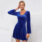 Robe en velours personnalisée pour femme