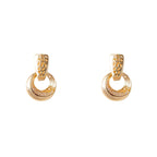 Boucles d'oreilles pendantes rondes et creuses de luxe, couleur or rose et argent, pour femmes, avec incrustation micro-cire, zircon naturel, fleur, bijoux de mariage et quotidiens pour femmes