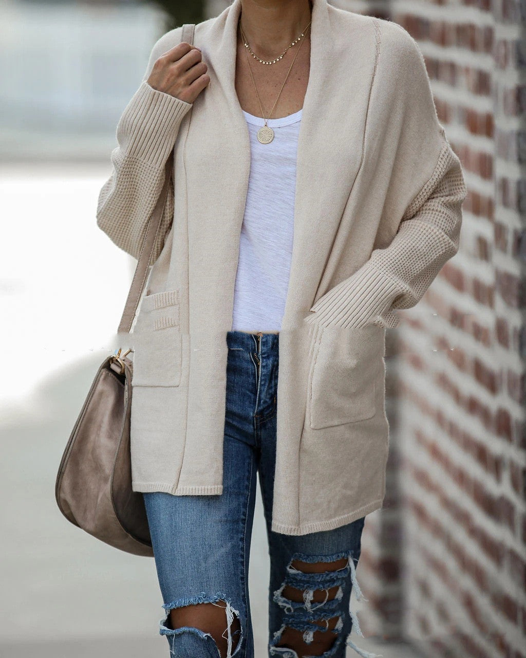 Manteau pull femme chauve-souris cardigan