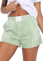 Short en vrac confortable rayé avec poches pour femmes