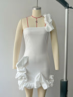 Women's Ruffled Bud Waist Dress
