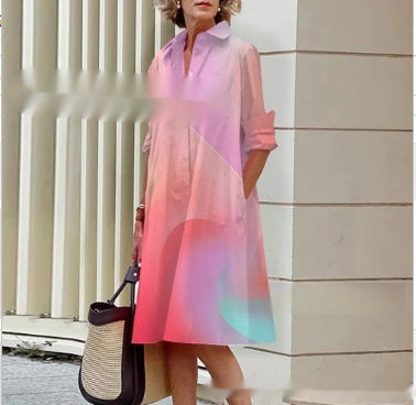 Robe Chemise Confortable Fleurie d'Été Colorée