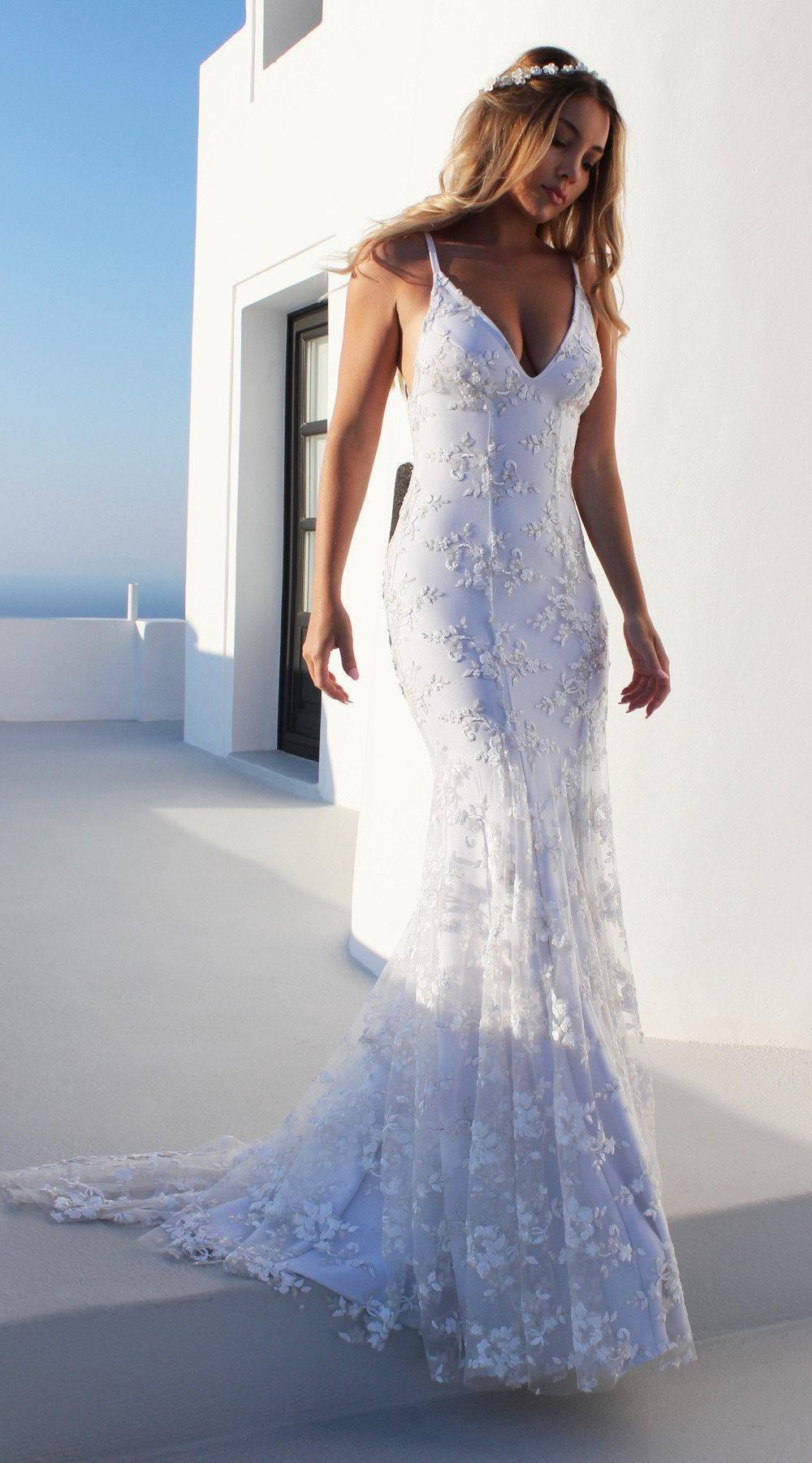 Robe de mariée sexy en dentelle pour femme