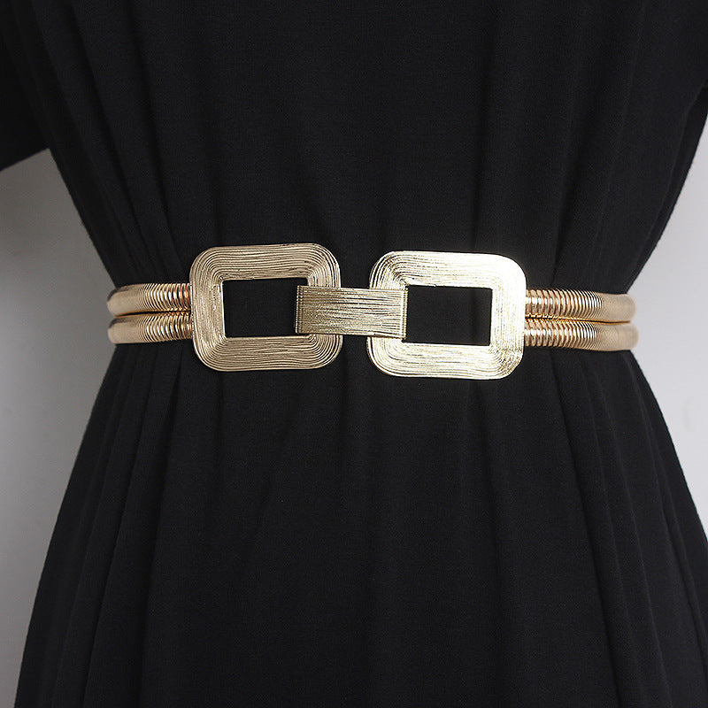 Ceinture femme ornement métallique extensible