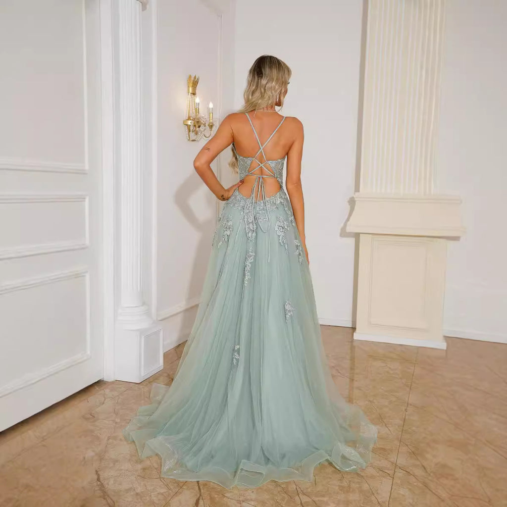 Robes de soirée pour femmes Robe de danse à bretelles longue