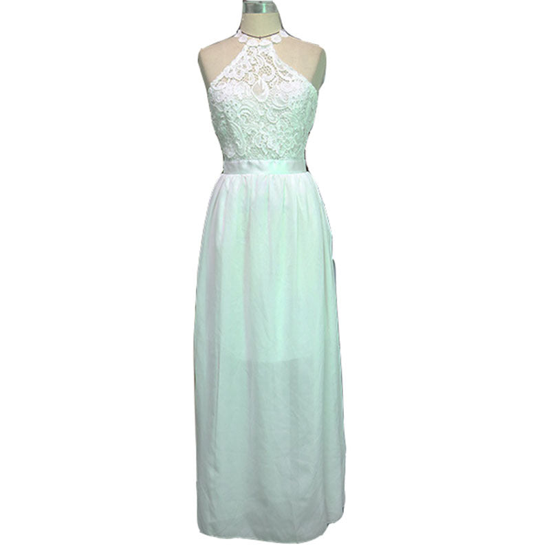 Robe de demoiselle d'honneur sans manches, coupe licou, élégante