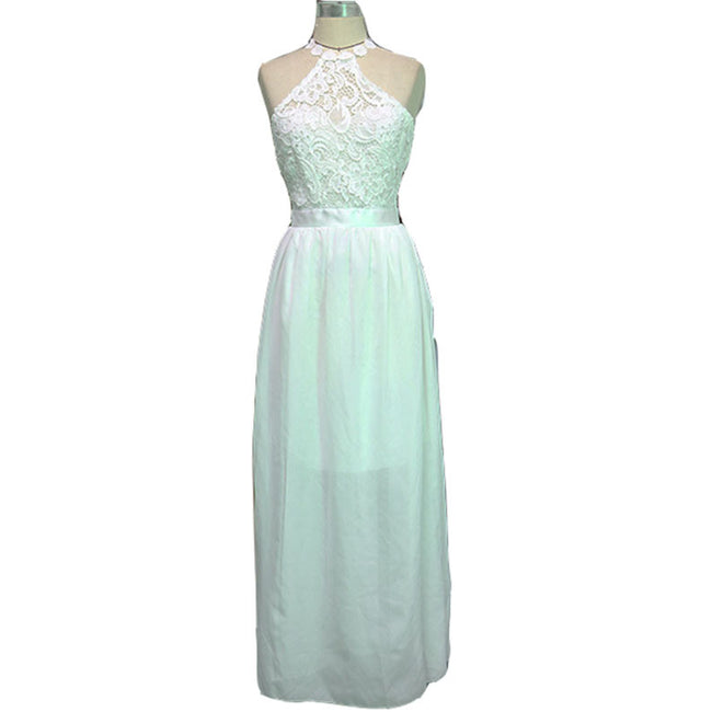 Robe de demoiselle d'honneur sans manches, coupe licou, élégante Main Image