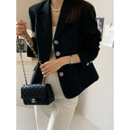 Veste en tweed cintrée, blazer à manches longues