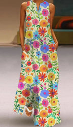 Robe longue femme imprimé peint mode