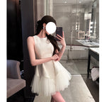 Robe poire scellée en maille bouffante