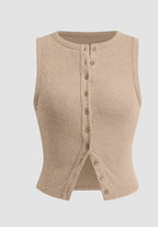 Gilet sans manches coupe ajustée pour femme