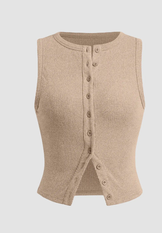Gilet sans manches coupe ajustée pour femme