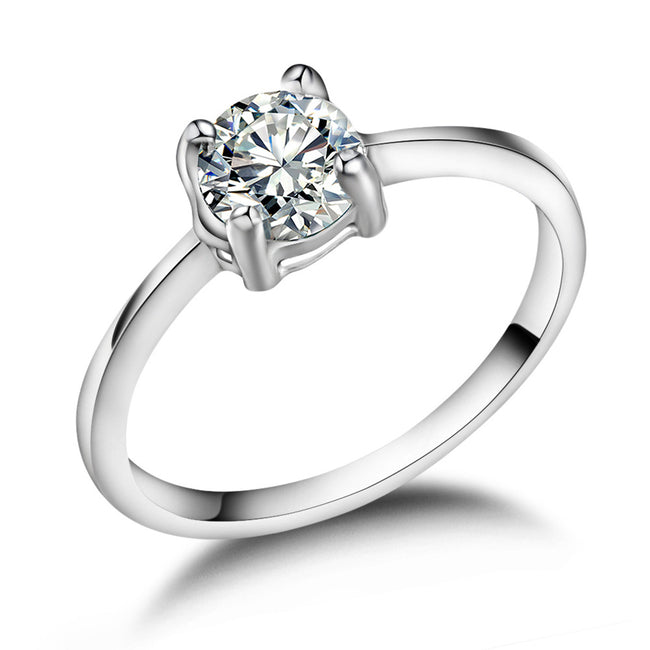 Bagues de mariage personnalisées en zircon de couple Main Image