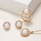 Parure Collier Bague Boucles d'Oreilles Perles